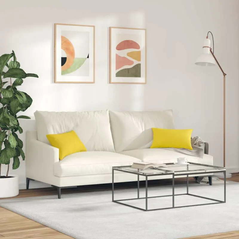 Sofa Pagalvės 2 pcs Šviesi geltona 50 x 30 cm audinys
