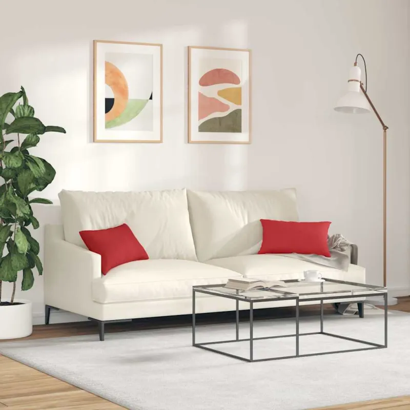 Sofa Pagalvės 2 pcs Raudona 50 x 30 cm audinys