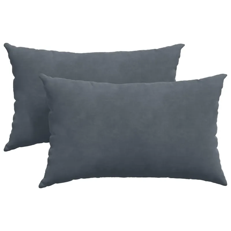 Sofa Pagalvės 2 pcs Tamsiai pilka 50 x 30 cm Kordūrinis audinys