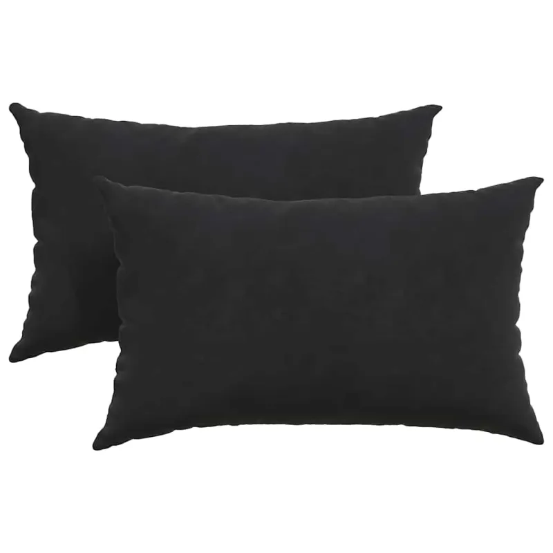 Sofa Pagalvės 2 pcs Juoda 50 x 30 cm Kordūrinis audinys