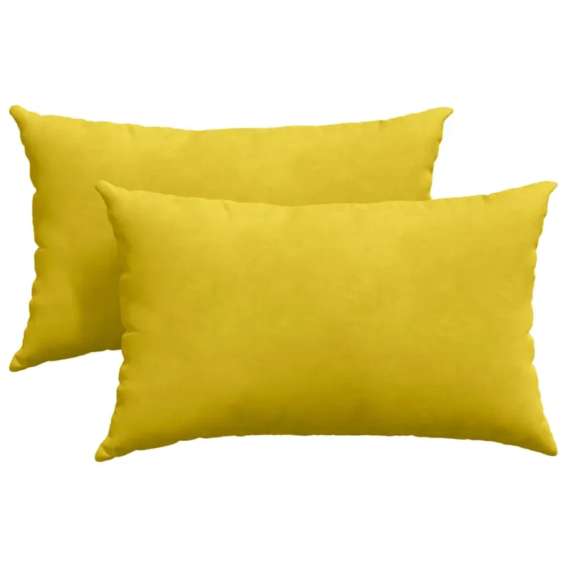 Sofa Pagalvės 2 pcs Geltona 50 x 30 cm Kordūrinis audinys