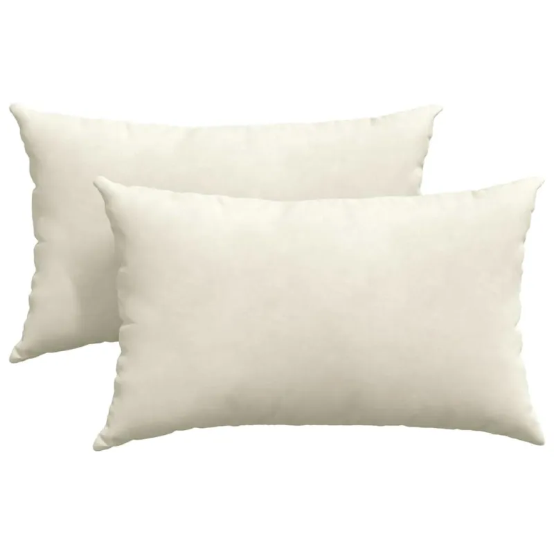 Sofa Pagalvės 2 pcs Kreminė 50 x 30 cm Kordūrinis audinys