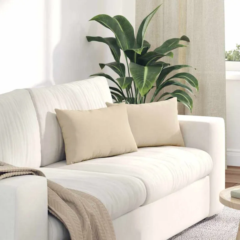 Sofa Pagalvės 2 pcs Kreminė 50 x 30 cm audinys