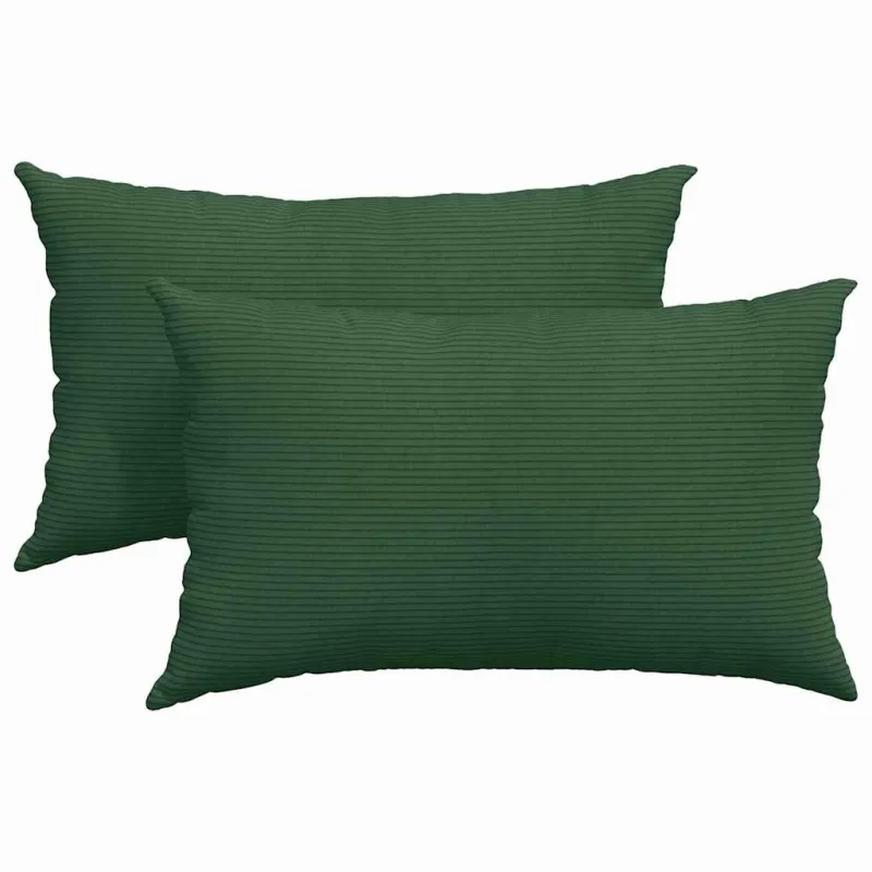 Sofa Pagalvės 2 pcs Tamsiai žalia 50 x 30 cm Kordūrinis audinys