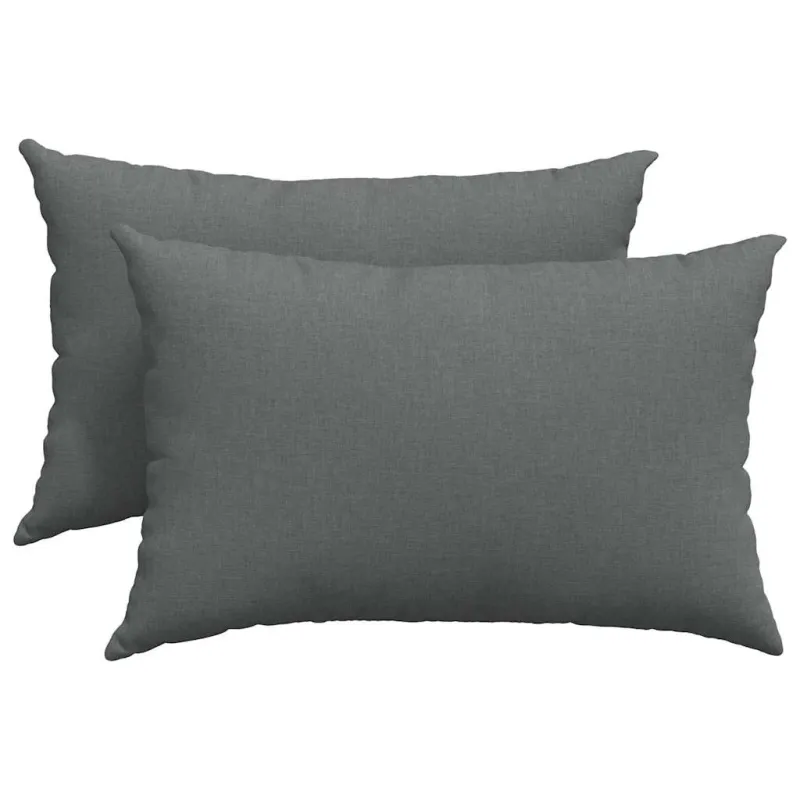 Sofa Pagalvės 2 pcs Tamsiai pilka 60 x 40 cm audinys