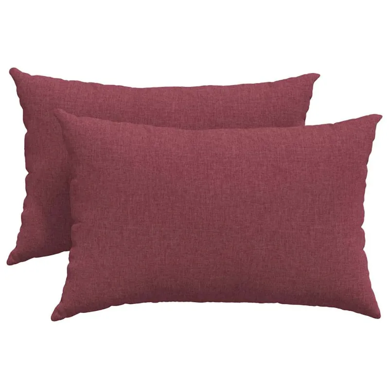 Sofa Pagalvės 2 pcs Vyno raudona 60 x 40 cm audinys