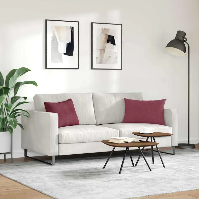 Sofa Pagalvės 2 pcs Vyno raudona 60 x 40 cm audinys