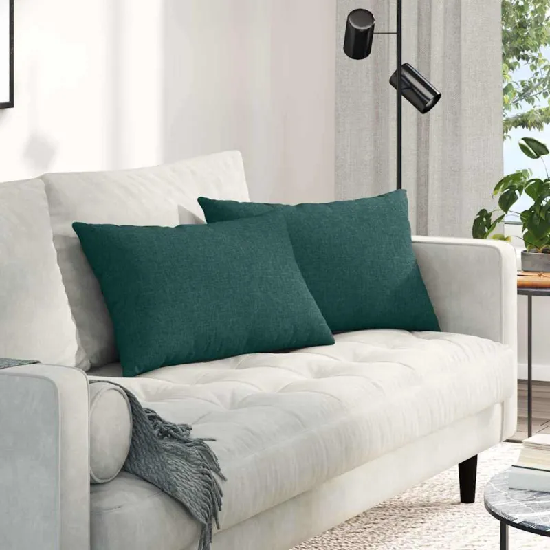 Sofa Pagalvės 2 pcs Tamsiai žalia 60 x 40 cm audinys