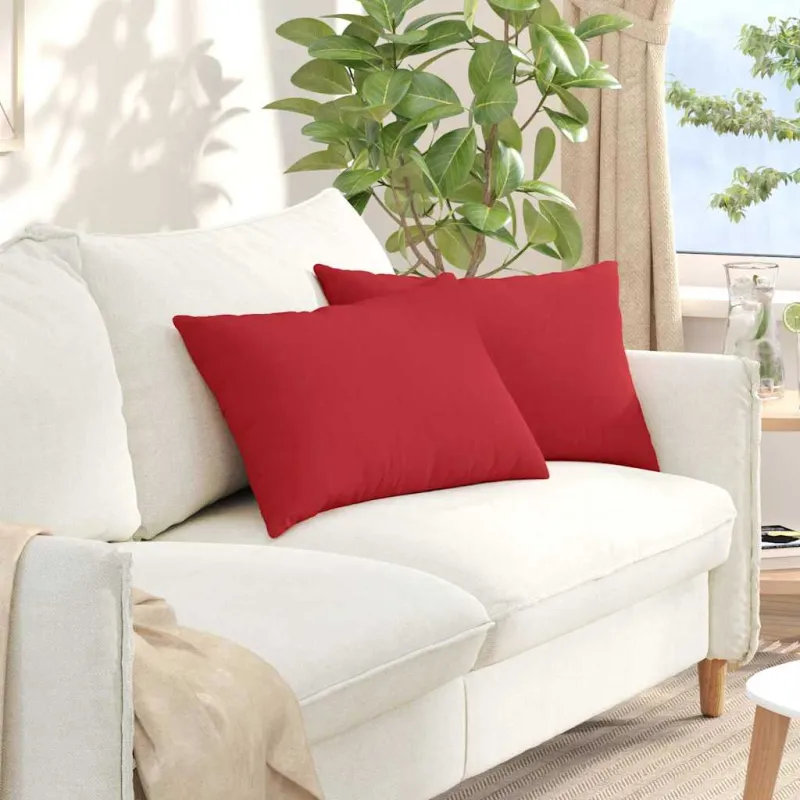 Sofa Pagalvės 2 pcs Raudona 60 x 40 cm audinys