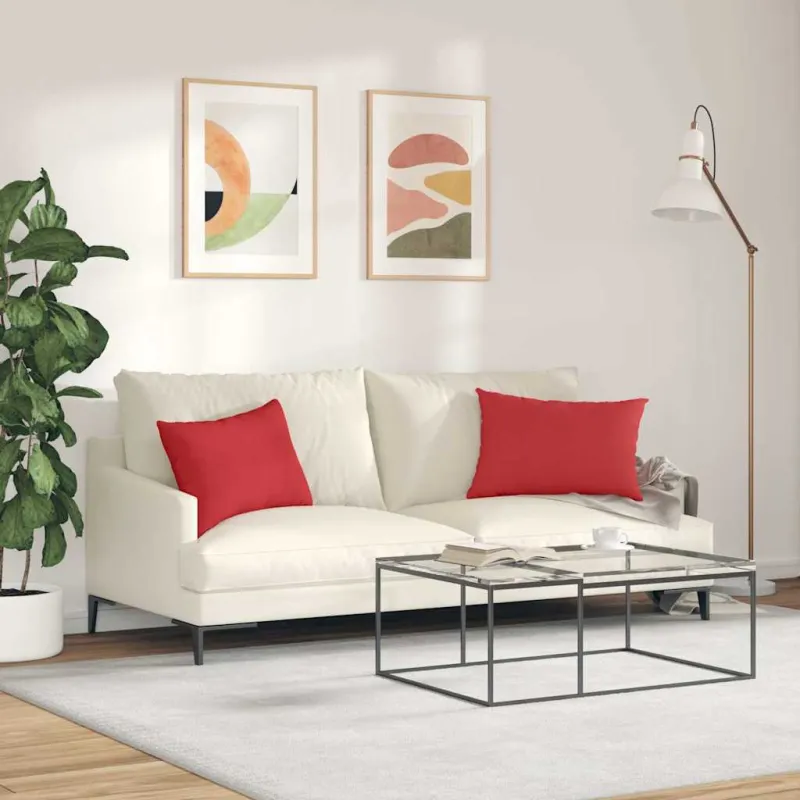 Sofa Pagalvės 2 pcs Raudona 60 x 40 cm audinys