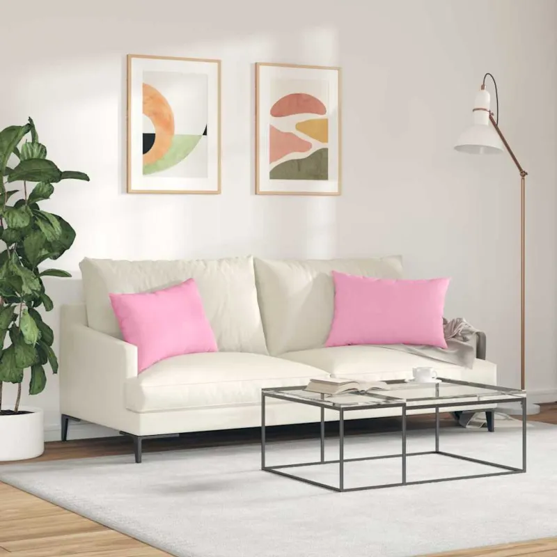 Sofa Pagalvės 2 pcs Rožinė 60 x 40 cm audinys