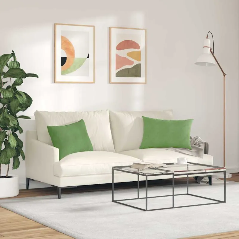 Sofa Pagalvės 2 pcs Šviesiai žalia 60 x 40 cm