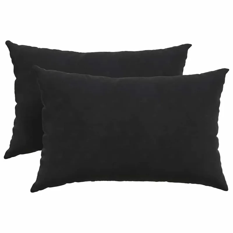 Sofa Pagalvės 2 pcs Juoda 60 x 40 cm Kordūrinis audinys