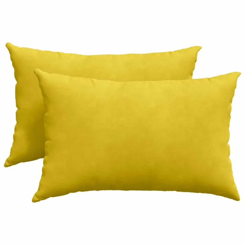 Sofa Pagalvės 2 pcs Geltona 60 x 40 cm Kordūrinis audinys