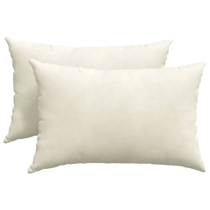 Sofa Pagalvės 2 pcs Kreminė 60 x 40 cm Kordūrinis audinys