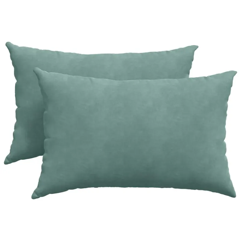 Sofa Pagalvės 2 pcs Jūrinė žalia 60 x 40 cm Kordūrinis audinys