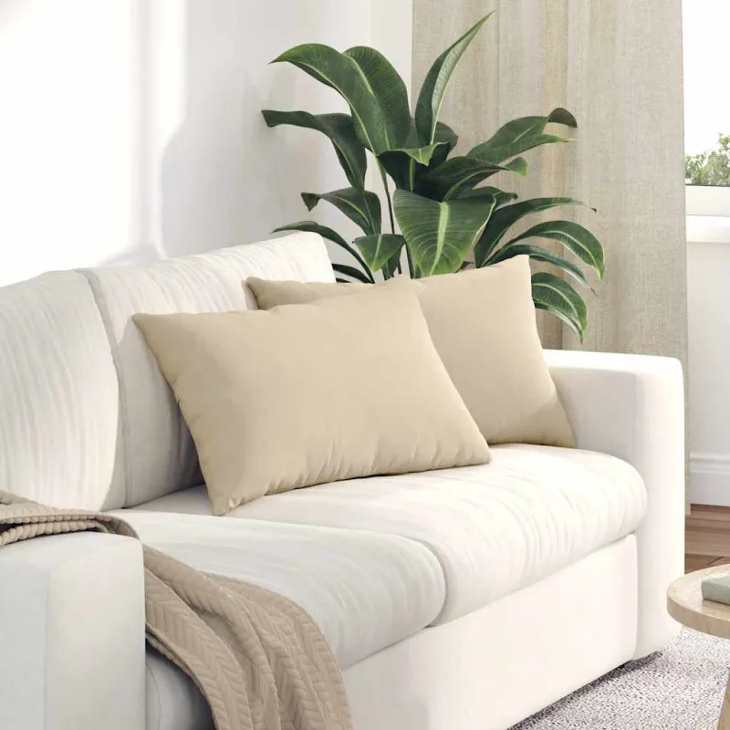 Sofa Pagalvės 2 pcs Kreminė 60 x 40 cm audinys