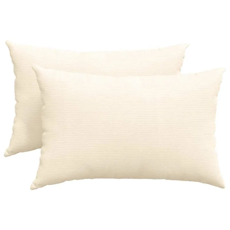 Sofa Pagalvės 2 pcs Kreminė 60 x 40 cm Kordūrinis audinys