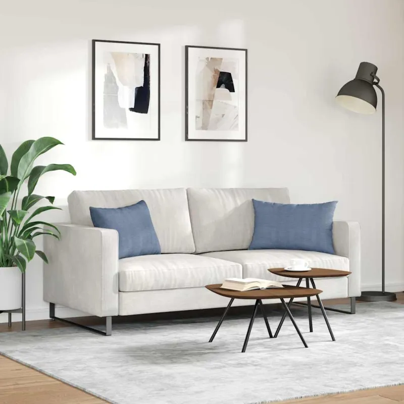 Sofa Pagalvės 2 pcs Mėlyna 60 x 40 cm Kordūrinis audinys