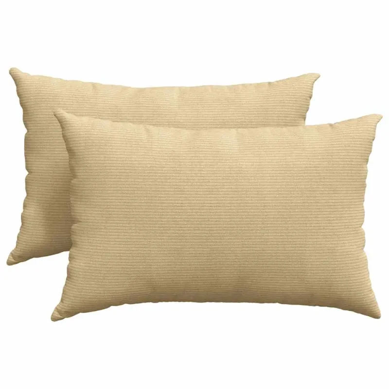 Sofa Pagalvės 2 pcs Pilkai žalia 60 x 40 cm Kordūrinis audinys