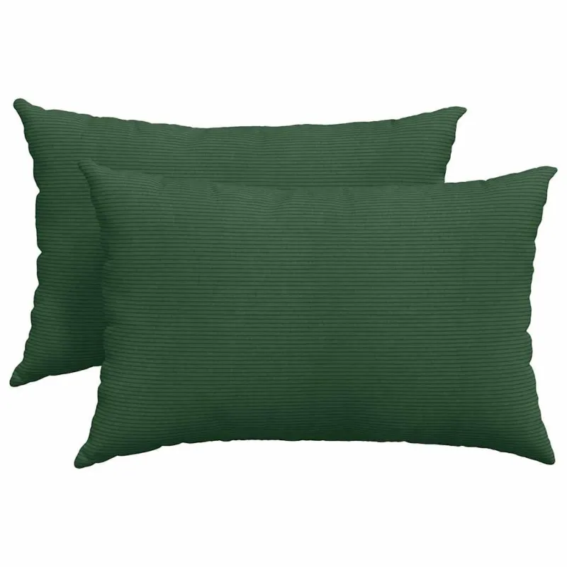 Sofa Pagalvės 2 pcs Tamsiai žalia 60 x 40 cm Kordūrinis audinys