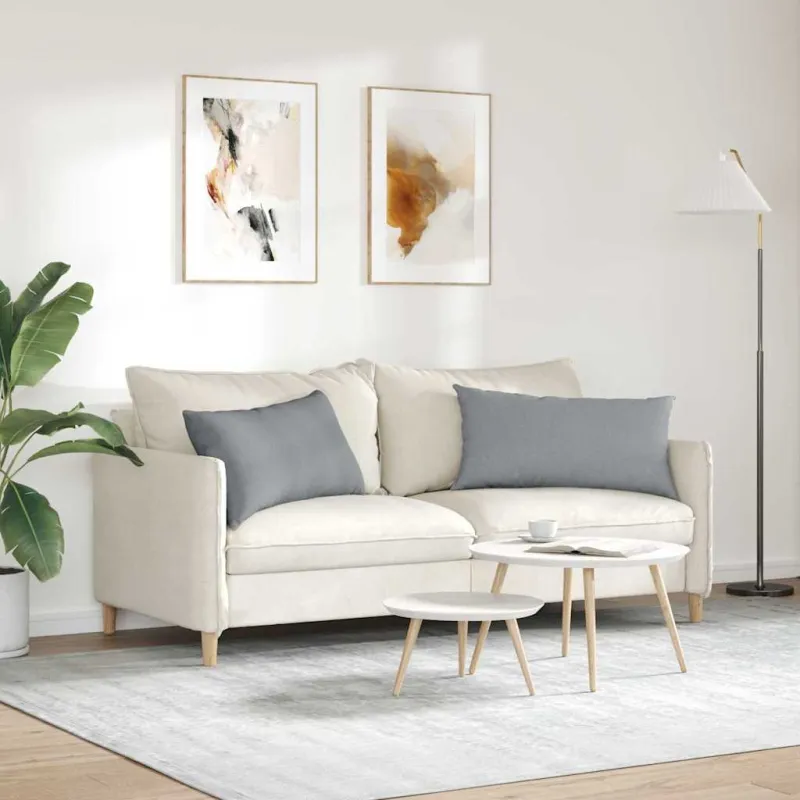 Sofa Pagalvės 2 pcs Šviesiai pilka 80 x 40 cm audinys