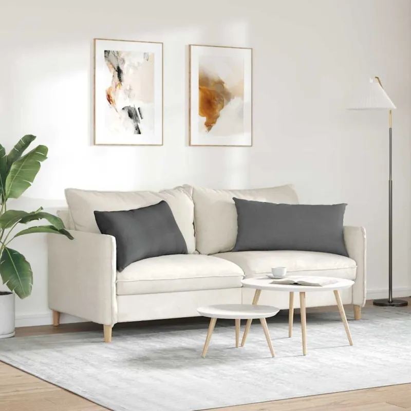 Sofa Pagalvės 2 pcs Tamsiai pilka 80 x 40 cm audinys