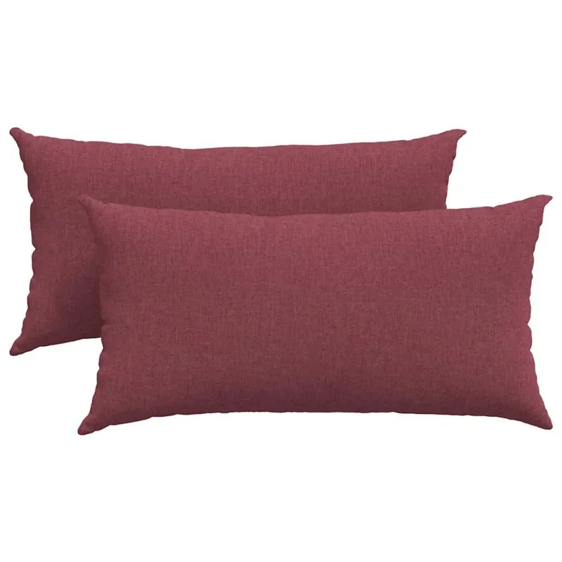 Sofa Pagalvės 2 pcs Vyno raudona 80 x 40 cm audinys