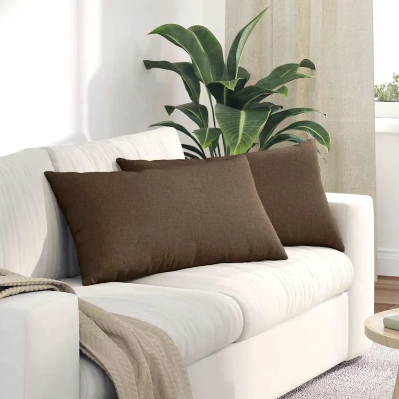 Sofa Pagalvės 2 pcs Ruda 80 x 40 cm audinys