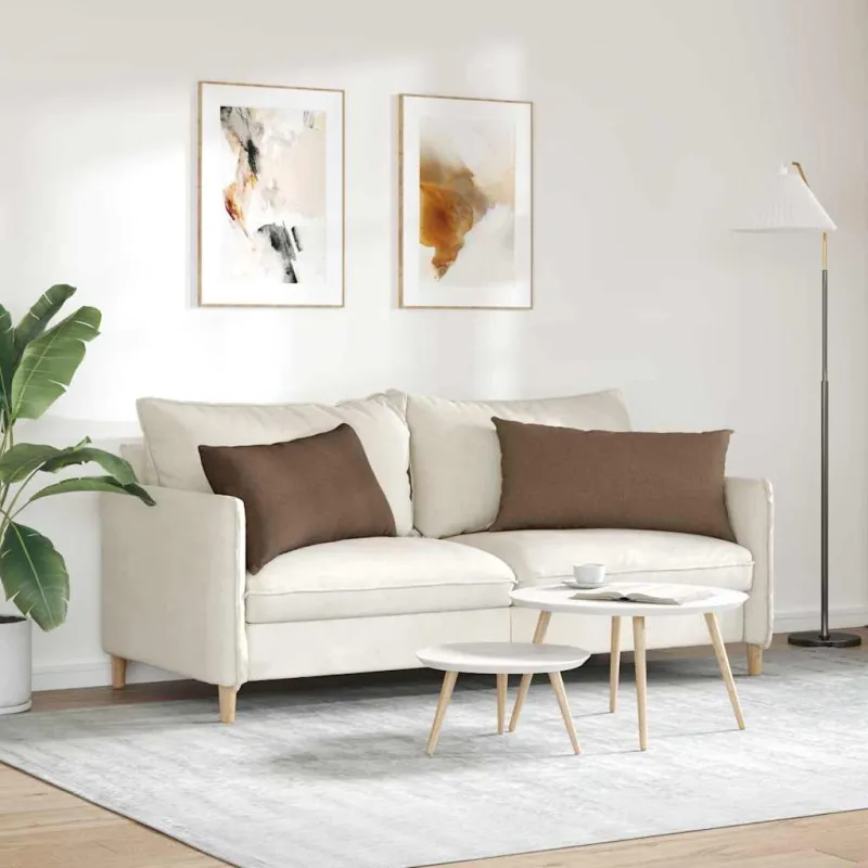 Sofa Pagalvės 2 pcs Ruda 80 x 40 cm audinys