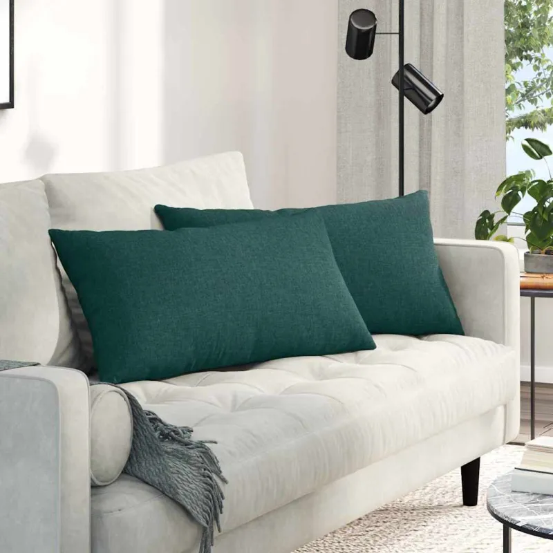 Sofa Pagalvės 2 pcs Tamsiai žalia 80 x 40 cm audinys