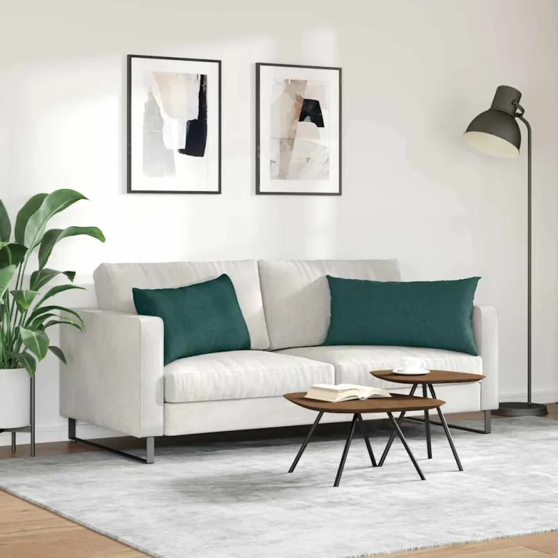 Sofa Pagalvės 2 pcs Tamsiai žalia 80 x 40 cm audinys