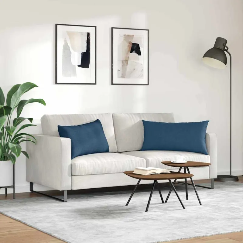 Sofa Pagalvės 2 pcs Mėlyna 80 x 40 cm audinys