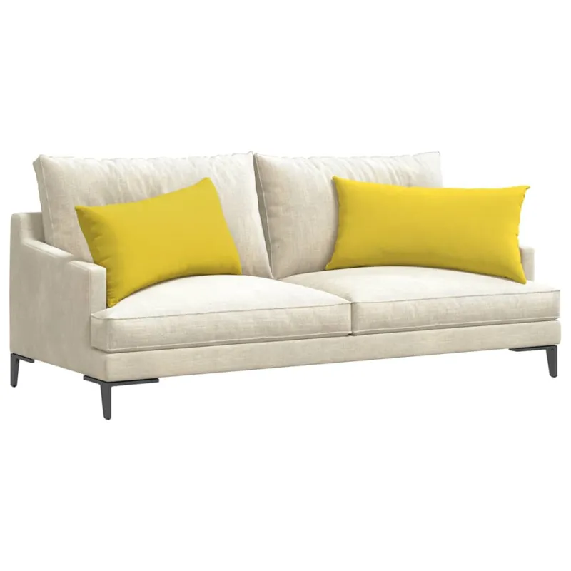 Sofa Pagalvės 2 pcs Šviesi geltona 80 x 40 cm audinys