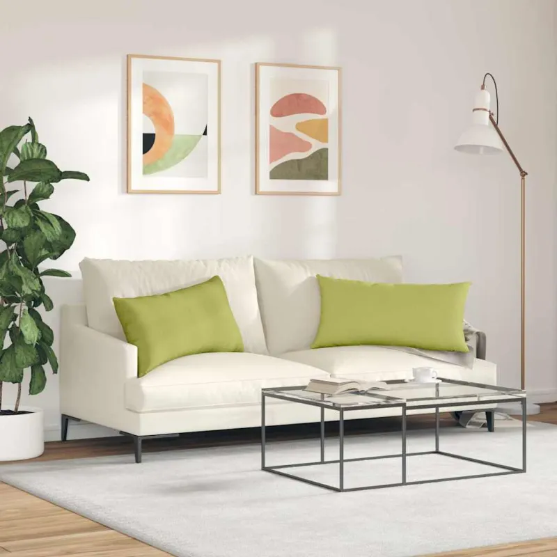 Sofa Pagalvės 2 pcs Šviesiai žalia 80 x 40 cm audinys