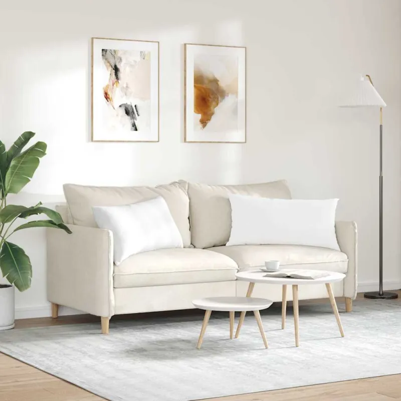Sofa Pagalvės 2 pcs Balta 80 x 40 cm audinys