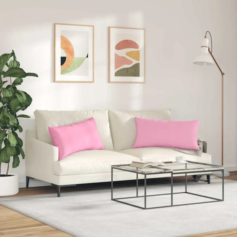 Sofa Pagalvės 2 pcs Rožinė 80 x 40 cm audinys