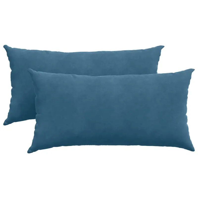Sofa Pagalvės 2 pcs Mėlyna 80 x 40 cm Kordūrinis audinys