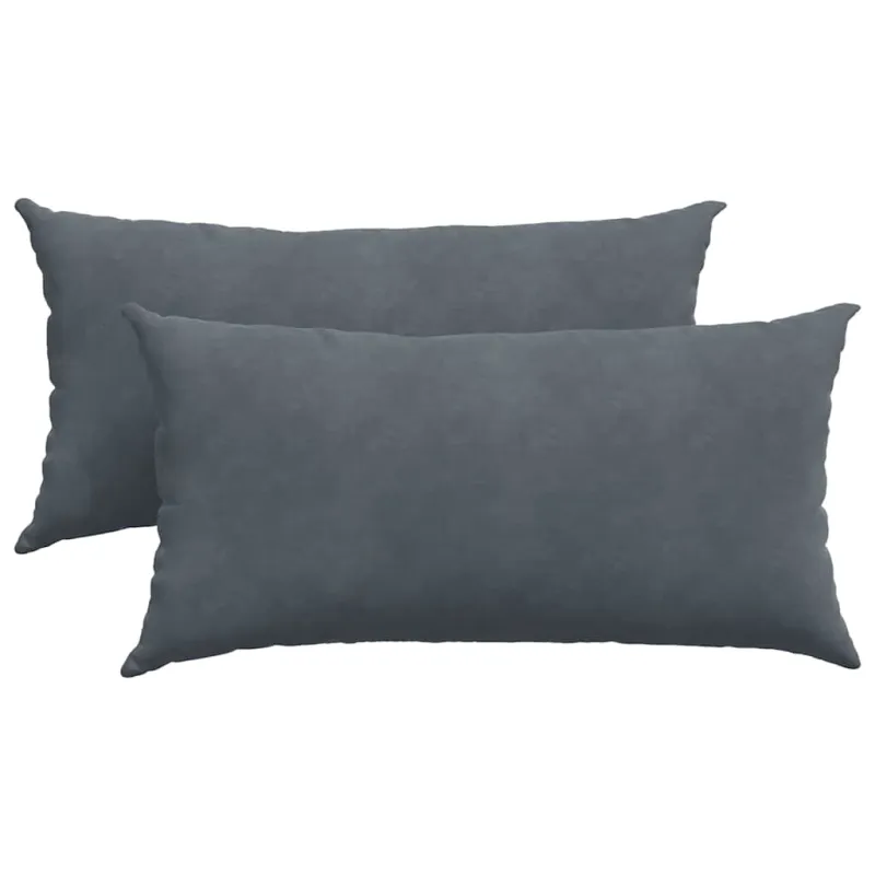 Sofa Pagalvės 2 pcs Tamsiai pilka 80 x 40 cm Kordūrinis audinys