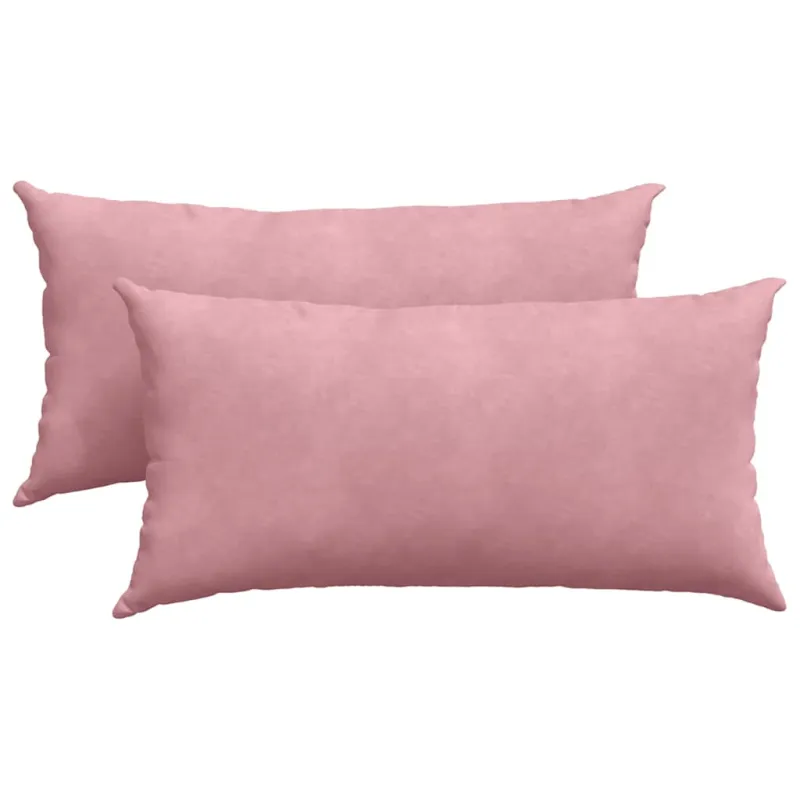 Sofa Pagalvės 2 pcs Rožinė 80 x 40 cm Kordūrinis audinys