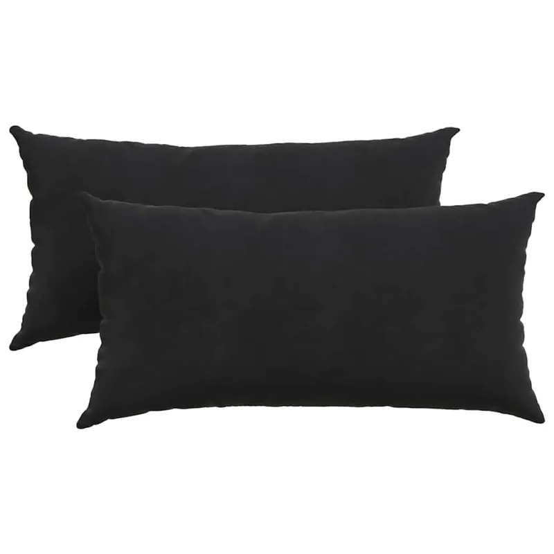 Sofa Pagalvės 2 pcs Juoda 80 x 40 cm Kordūrinis audinys