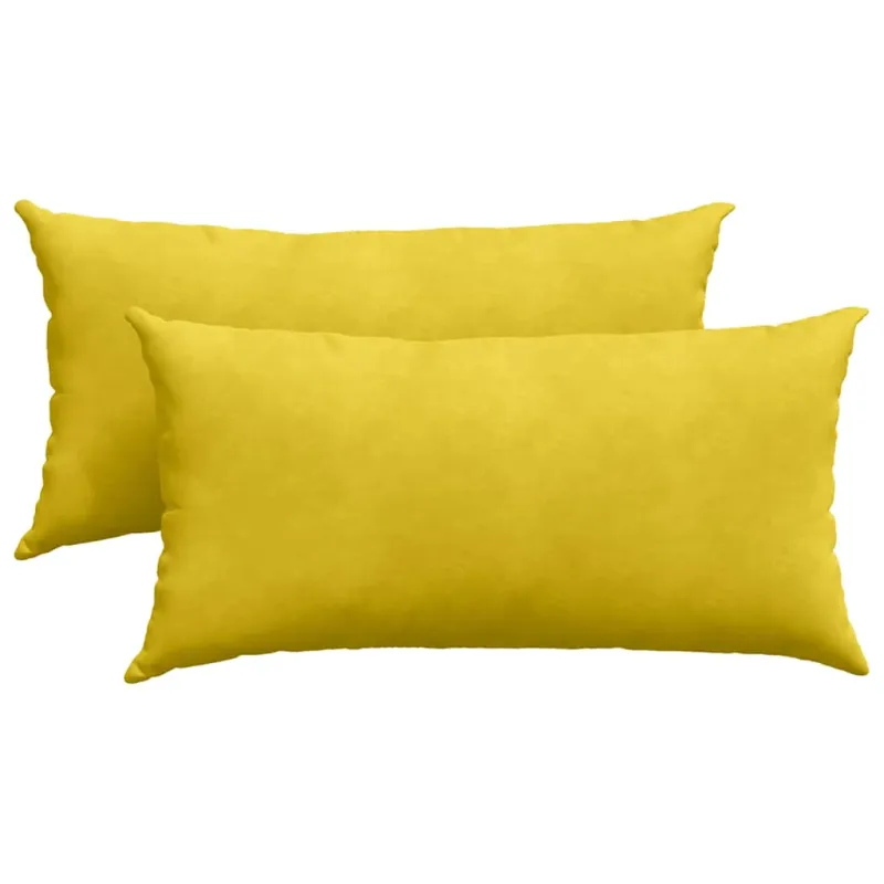 Sofa Pagalvės 2 pcs Geltona 80 x 40 cm Kordūrinis audinys