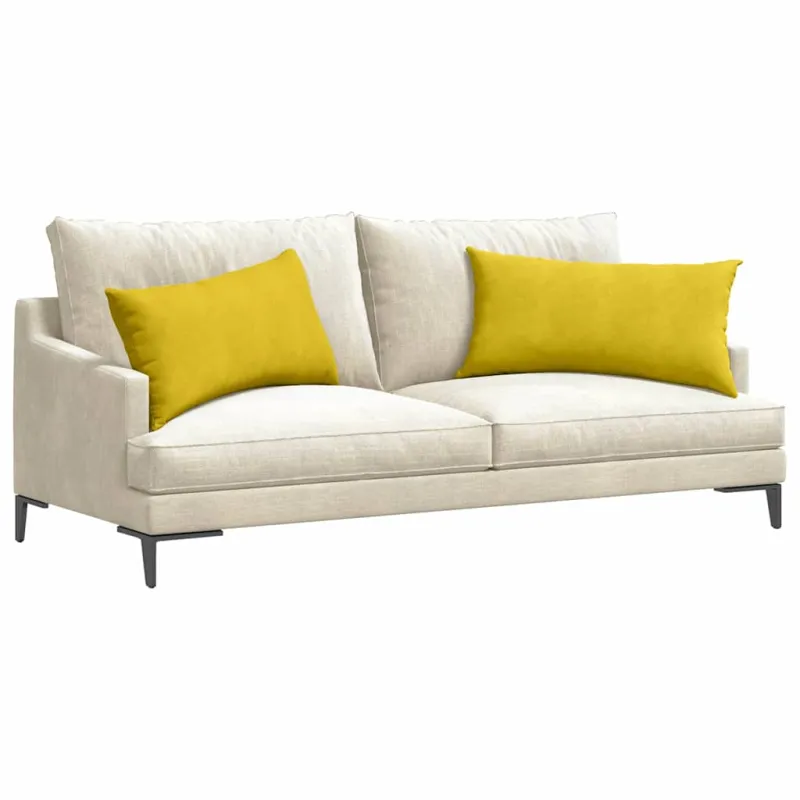 Sofa Pagalvės 2 pcs Geltona 80 x 40 cm Kordūrinis audinys