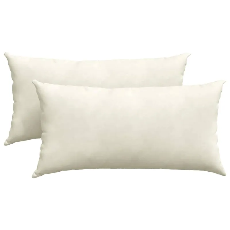 Sofa Pagalvės 2 pcs Kreminė 80 x 40 cm Kordūrinis audinys