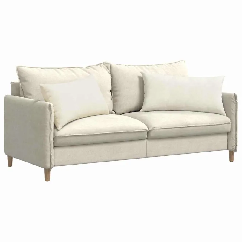 Sofa Pagalvės 2 pcs Kreminė 80 x 40 cm Kordūrinis audinys