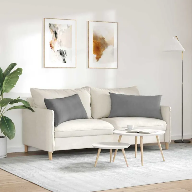 Sofa Pagalvės 2 pcs Tamsiai pilka 80 x 40 cm audinys