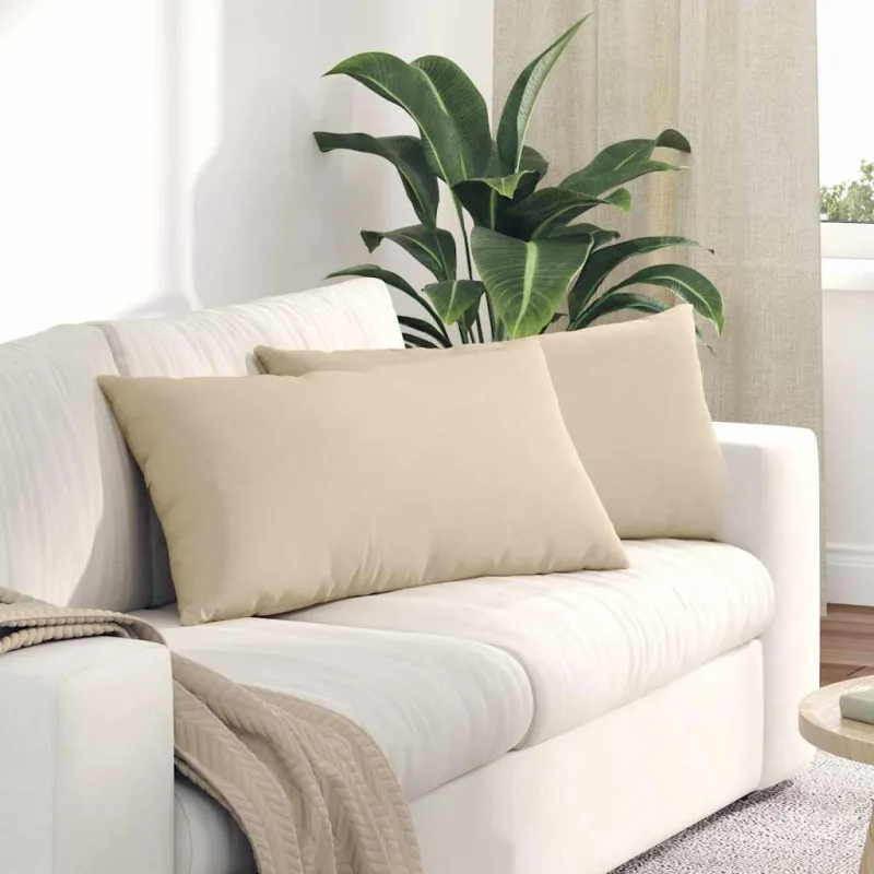 Sofa Pagalvės 2 pcs Kreminė 80 x 40 cm audinys