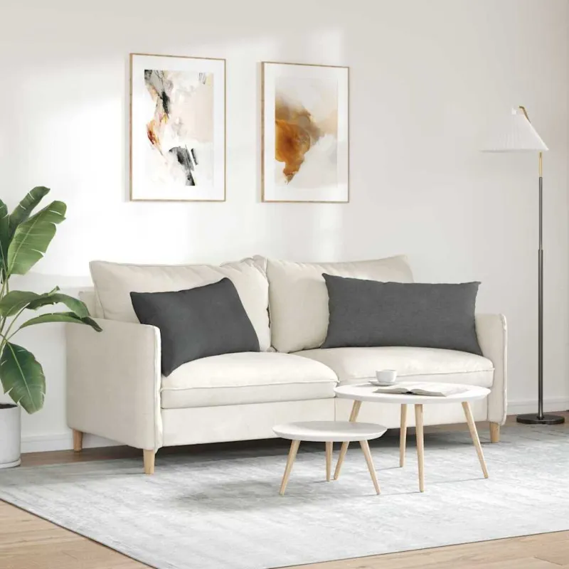 Sofa Pagalvės 2 pcs Tamsiai pilka 80 x 40 cm Kordūrinis audinys