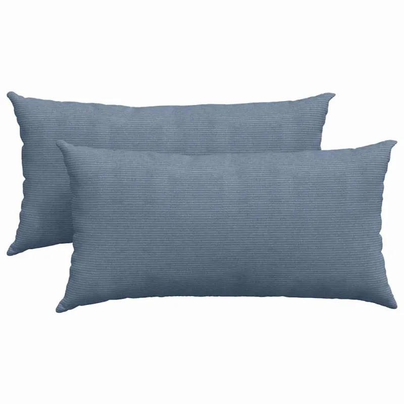 Sofa Pagalvės 2 pcs Mėlyna 80 x 40 cm Kordūrinis audinys