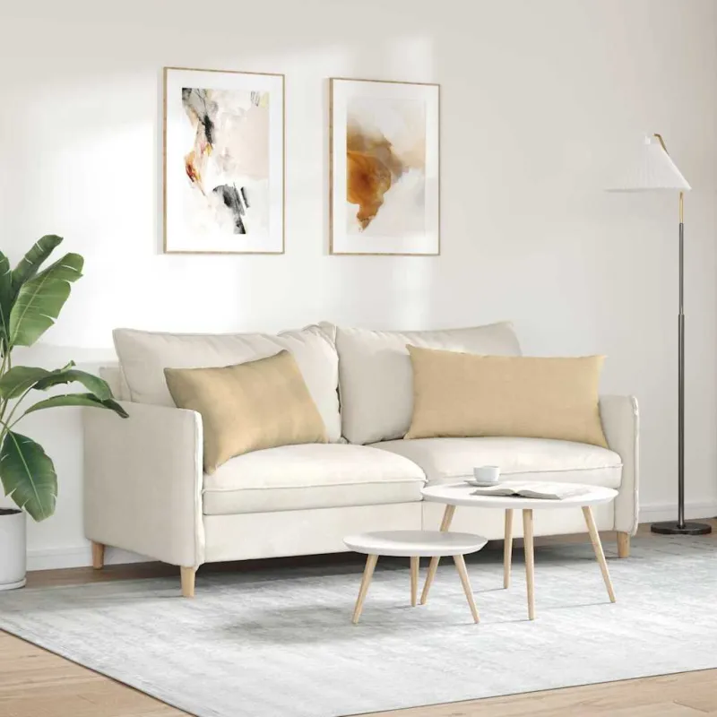 Sofa Pagalvės 2 pcs Pilkai žalia 80 x 40 cm Kordūrinis audinys